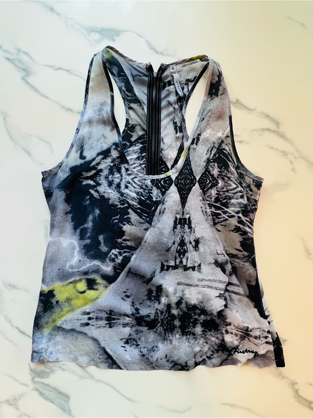 Vintage Y2K Pure Silk Firetrap Racerback Tank Top with Back Zipper
